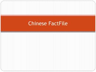 Chinese FactFile