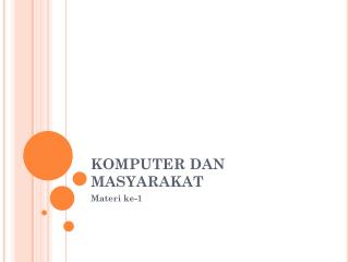 komputer dan masyarakat