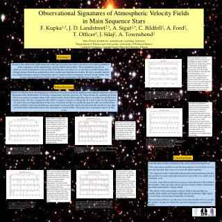 Observational Signatures of Atmospheric Velocity Fields in Main Sequence Stars