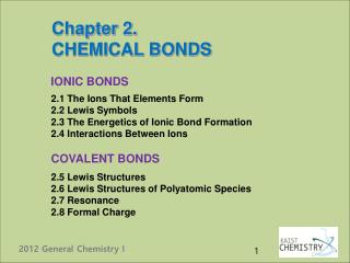 Chapter 2. CHEMICAL BONDS
