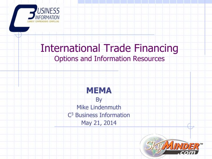 international trade financing options and information resources