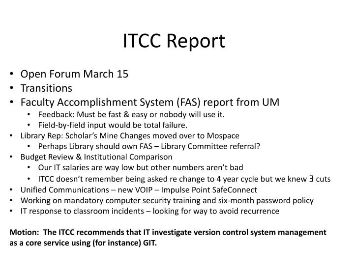 itcc report