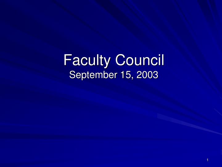 faculty council september 15 2003