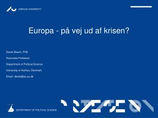 europa p vej ud af krisen