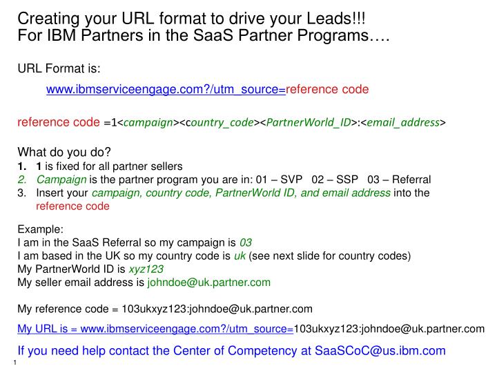 creating your url format to drive your leads for ibm partners in the saas partner programs