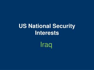 US National Security Interests
