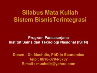 silabus mata kuliah sistem bisnisterintegrasi