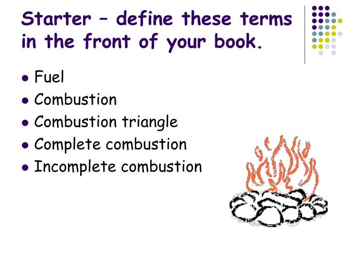 starter define these terms in the front of your book