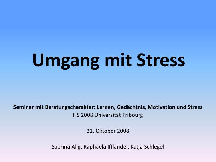 umgang mit stress