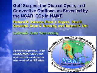Gulf Surges, the Diurnal Cycle, and Convective Outflows as Revealed by the NCAR ISSs in NAME