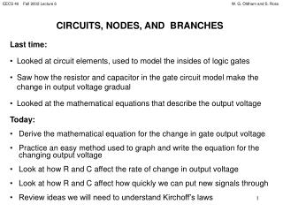 CIRCUITS, NODES, AND BRANCHES