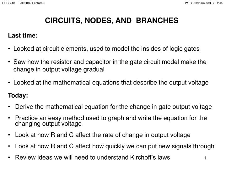 circuits nodes and branches