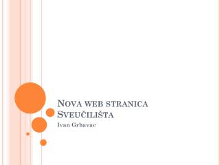 nova web stranica sveu ili ta