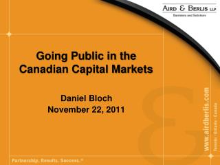 Going Public in the Canadian Capital Markets