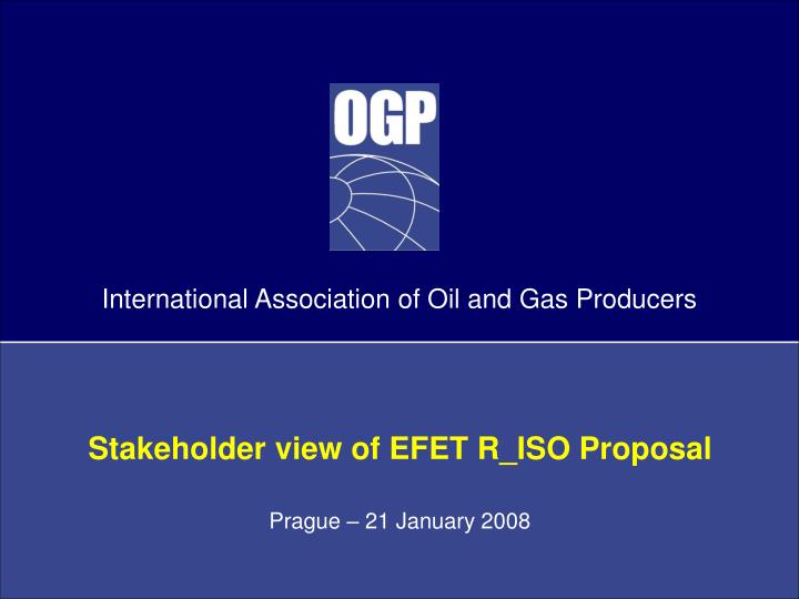 stakeholder view of efet r iso proposal
