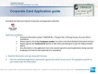 Corporate Card Application guide