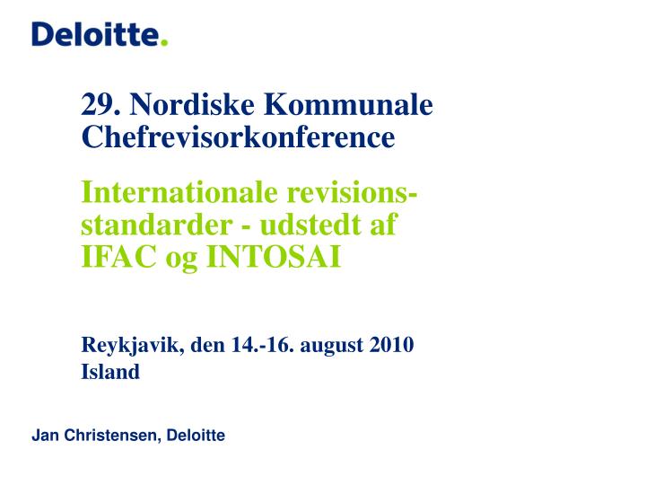 29 nordiske kommunale chefrevisorkonference