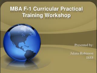 MBA F-1 Curricular Practical Training Workshop
