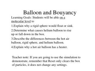 Balloon and Bouyancy