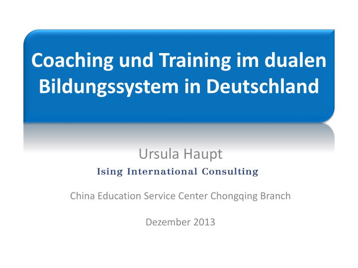 coaching und training im dualen bildungssystem in deutschland