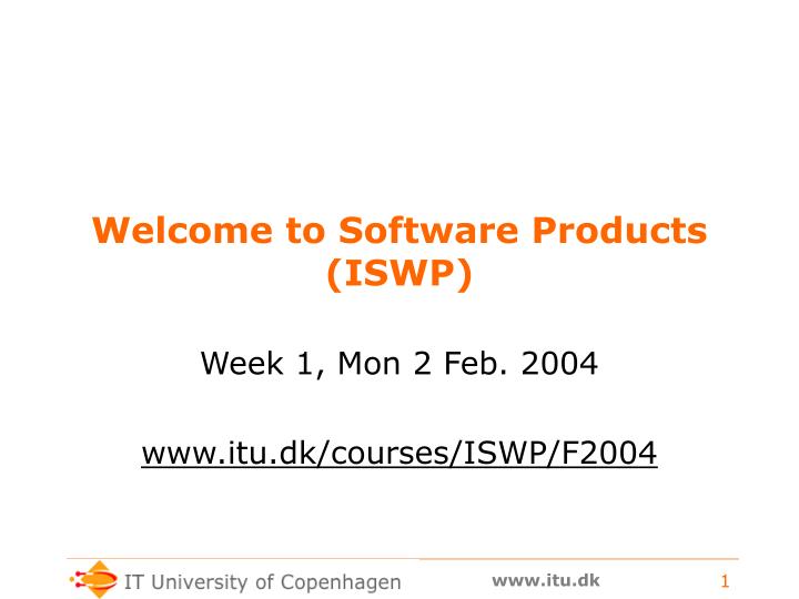 welcome to software products iswp