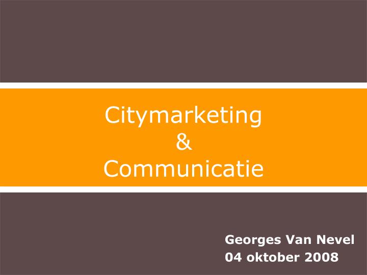 citymarketing communicatie