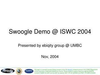 Swoogle Demo @ ISWC 2004