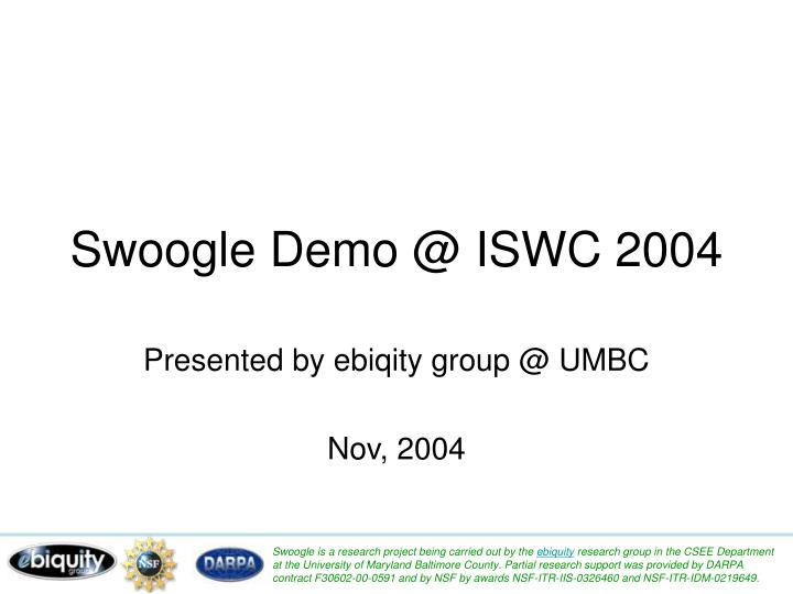 swoogle demo @ iswc 2004