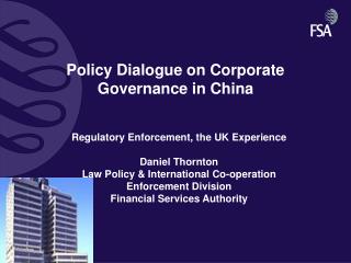 Policy Dialogue on Corporate Governance in China