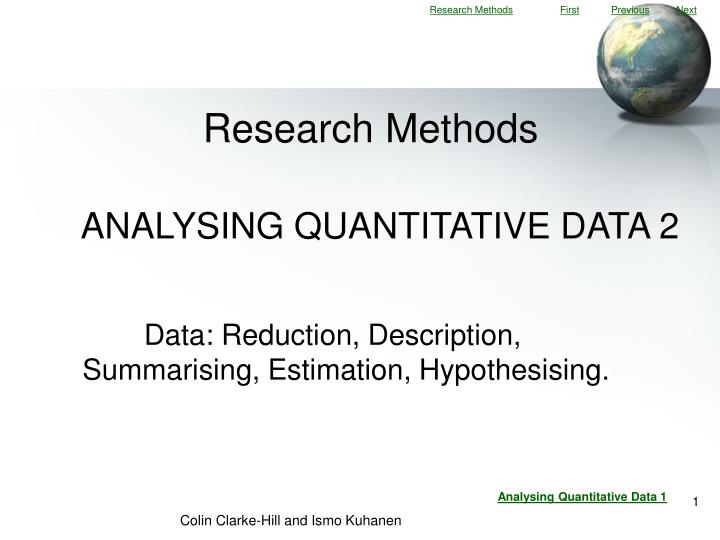 analysing quantitative data 2