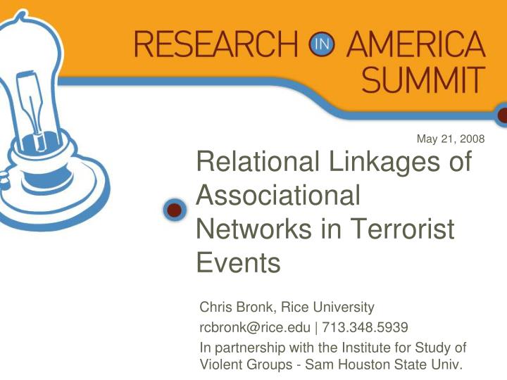 relational linkages of associational networks in terrorist events