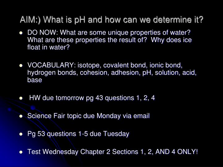 aim what is ph and how can we determine it