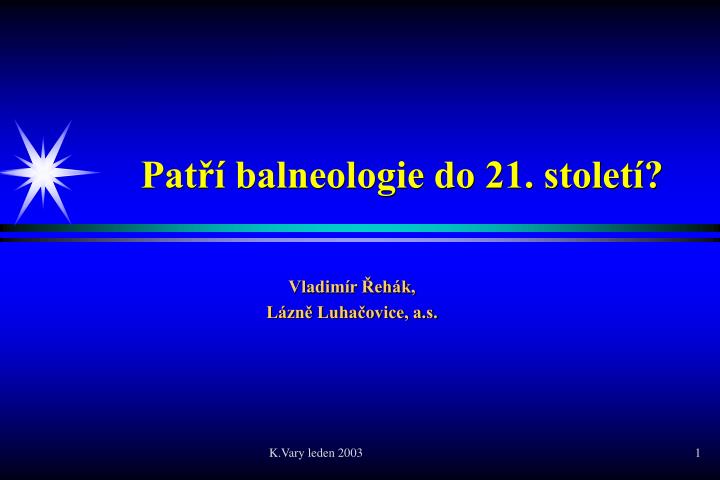 pat balneologie do 21 stolet