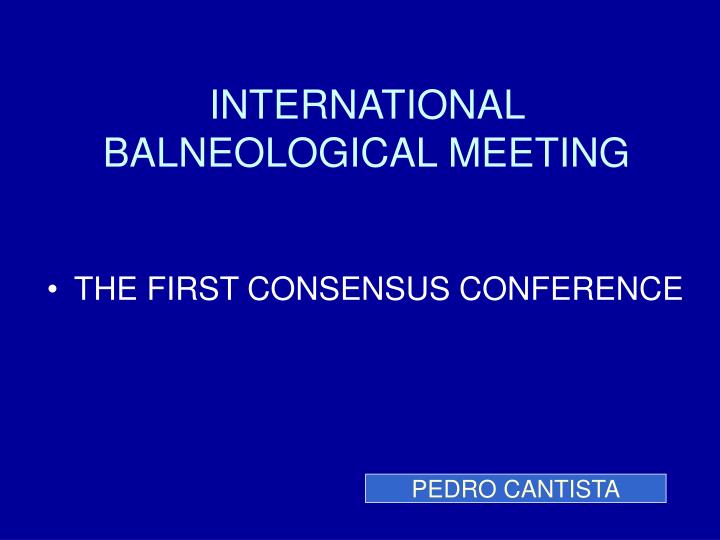 international balneological meeting