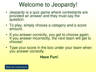 Welcome to Jeopardy!