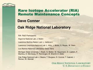 Rare Isotope Accelerator (RIA) Remote Maintenance Concepts