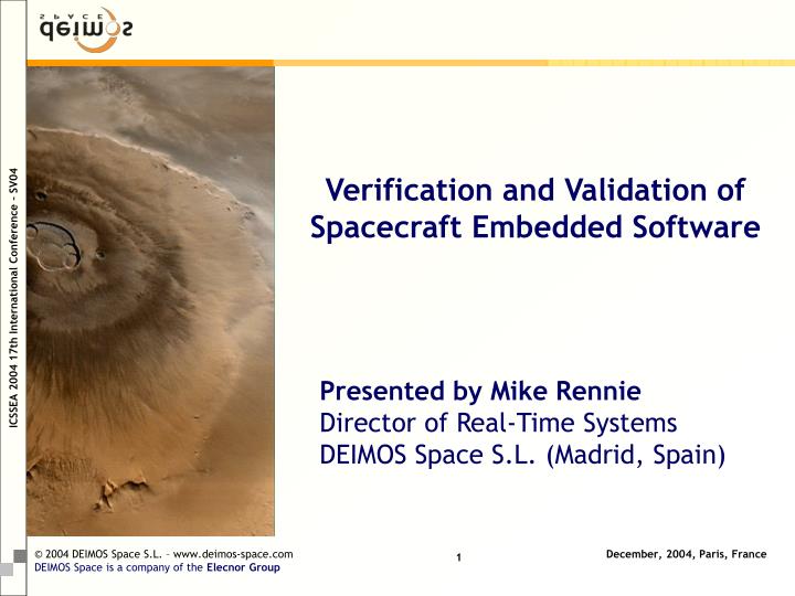 verification and validation of spacecraft embedded software