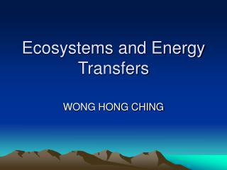 Ecosystems and Energy Transfers