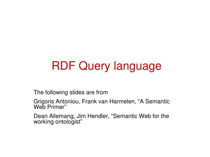 rdf query language