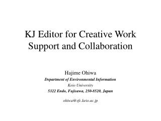 KJ Editor for Creative Work Support and Collaboration