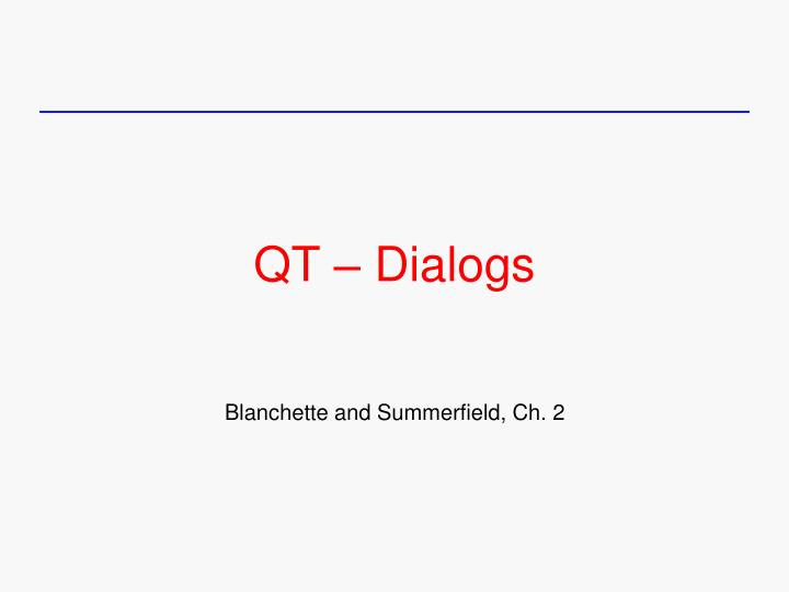 qt dialogs