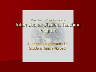 New Mexico State University International Student Teaching Program