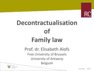 Decontractualisation of Family law