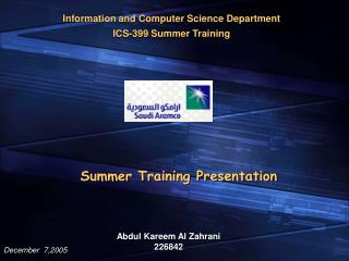 Summer Training Presentation