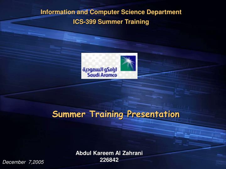 summer training presentation