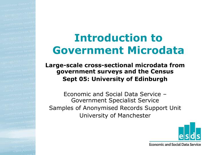introduction to government microdata