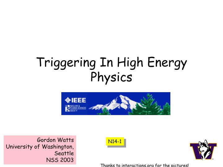triggering in high energy physics
