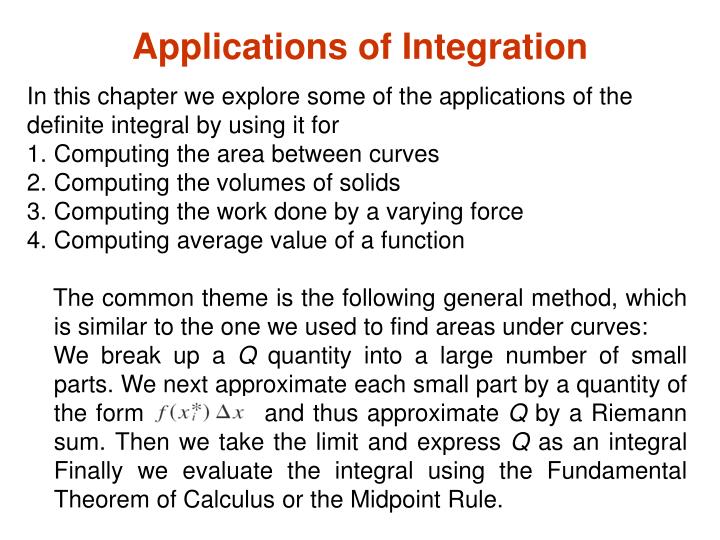 applications of integration