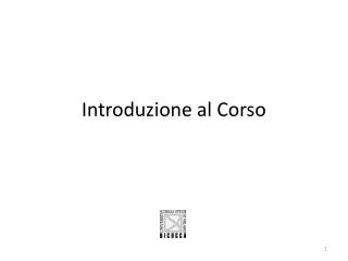introduzione al corso