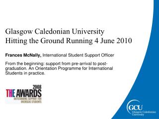 Glasgow Caledonian University Hitting the Ground Running 4 June 2010